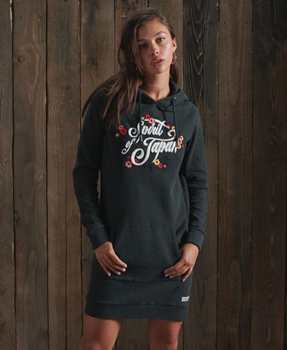 Vestido en tejido de sudadera con capucha y estampado floral Fol - Superdry - Modalova