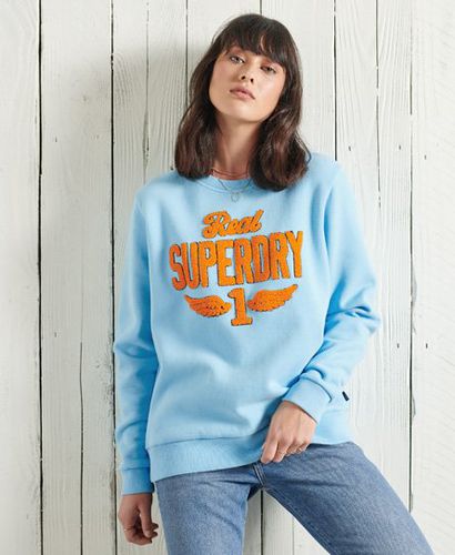 Stone Wash Sweatshirt mit Rundhalsausschnitt und Grafik - Superdry - Modalova