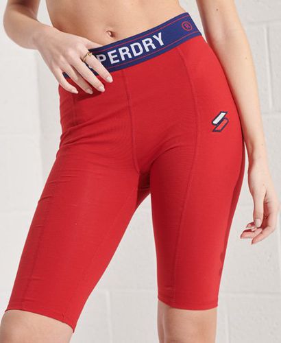 Women's Sportstyle Essential Cycling Shorts Red / Risk Red - Size: 10 - Superdry - Modalova