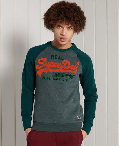 Sudadera con logo bicolor, manga raglán y cuello redondo Vintage - Superdry - Modalova
