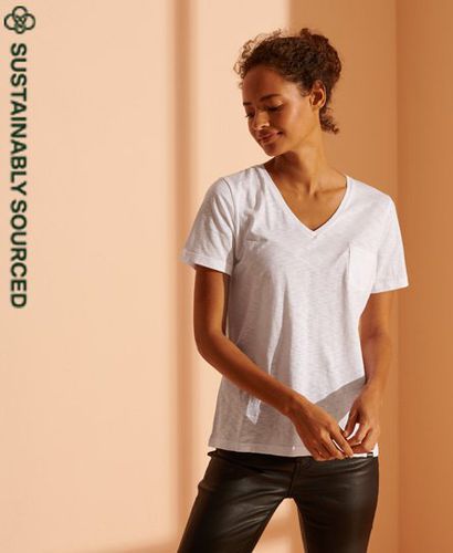 Camiseta con cuello de pico en algodón orgánico Scripted - Superdry - Modalova