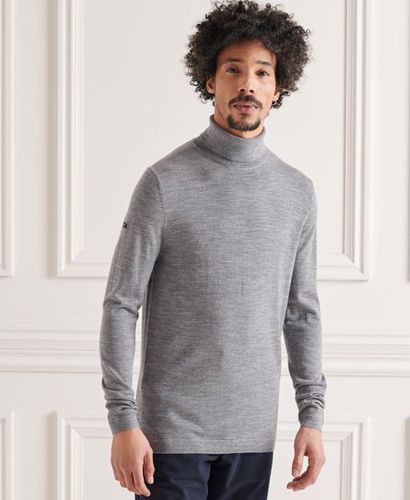 Men's Merino Rollneck Jumper Light Grey / Madison Grey Marl - Size: Xxl - Superdry - Modalova