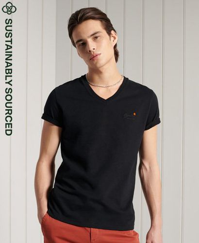 Men's Organic Cotton Classic V-Neck T-Shirt Black - Size: XS - Superdry - Modalova