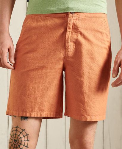 Men's Linen Cali Beach Shorts Orange / Sun Baked - Size: 30 - Superdry - Modalova