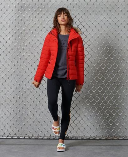 Women's Classic Faux Fur Fuji Jacket Red / High Risk Red - Size: 10 - Superdry - Modalova