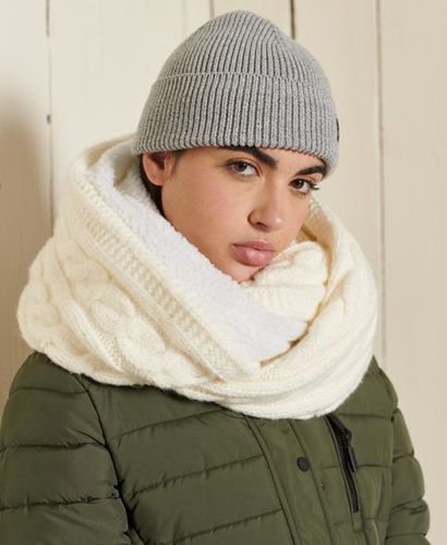 Women's Tweed Cable Snood White / Winter White - Size: 1SIZE - Superdry - Modalova