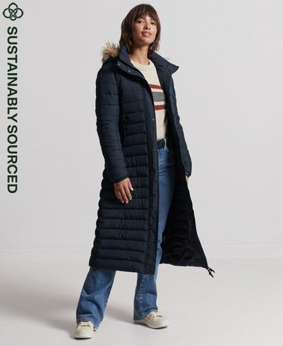 Women's Super Longline Fuji Coat Navy / Eclipse Navy - Size: 8 - Superdry - Modalova