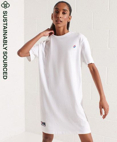 Women's Organic Cotton Code Essential T-Shirt Dress / Optic - Size: 8 - Superdry - Modalova