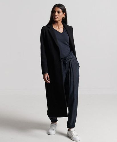 Women's Organic Cotton Long Sleeve Pocket V-Neck Top / Eclipse - Size: 10 - Superdry - Modalova