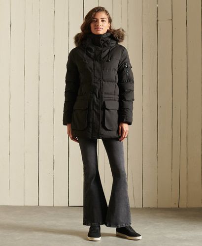 Women's Microfiber Expedition Parka Jacket Black / Jet Black - Size: 12 - Superdry - Modalova