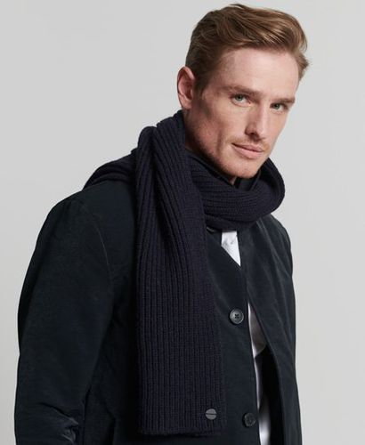 Men's Studios Premium Ribbed Scarf Navy / Eclipse Navy - Size: 1SIZE - Superdry - Modalova