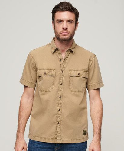 Men's Military Short Sleeve Shirt / Canyon Sand Brown - Size: L - Superdry - Modalova