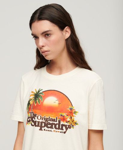 Women's Travel Souvenir Relaxed T-Shirt White / Ecru Marl - Size: 10 - Superdry - Modalova