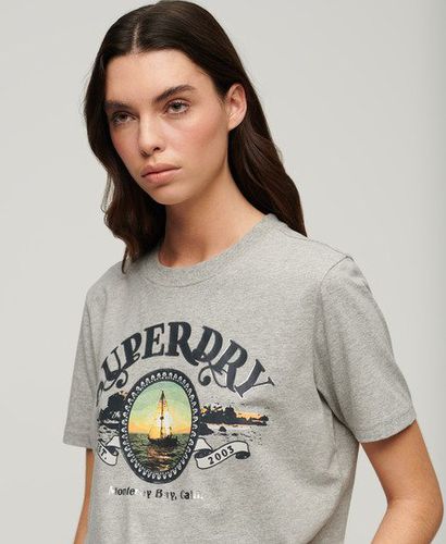 Women's Travel Souvenir Relaxed T-Shirt / Pumice Stone Beige Marl - Size: 10 - Superdry - Modalova