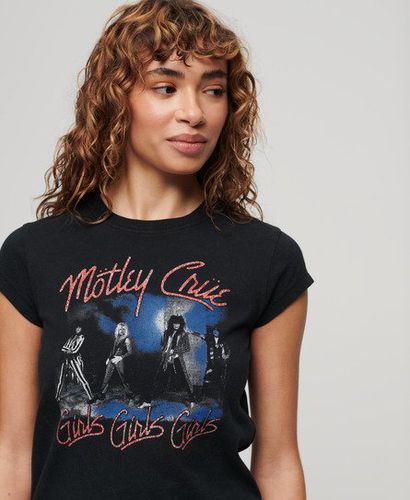 Women's Motley Crue x Cap Sleeve T-Shirt / Mid Amp - Size: 12 - Superdry - Modalova