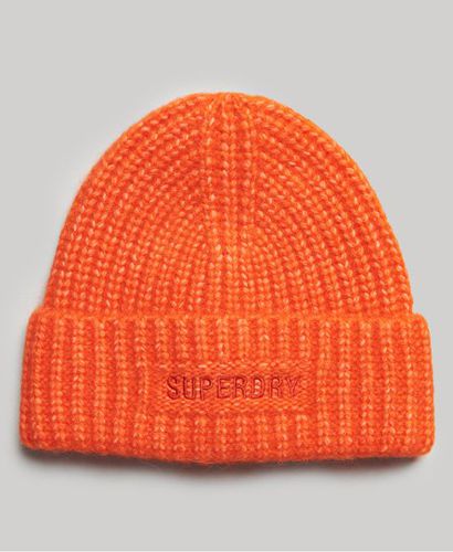 Women's Essential Ribbed Beanie / Flame - Size: 1SIZE - Superdry - Modalova