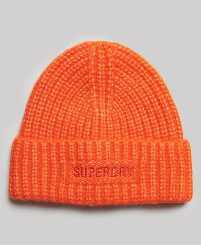 Women's Essential Ribbed Beanie Orange / Flame Orange - Size: 1SIZE - Superdry - Modalova