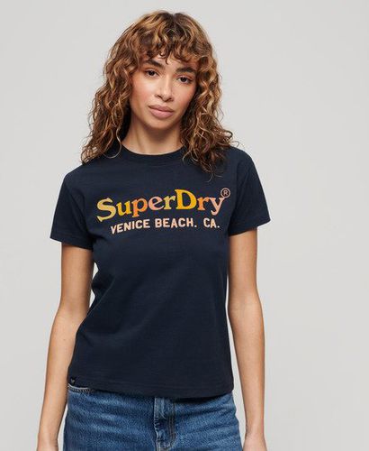 Women's Rainbow 90s T-Shirt Navy / Eclipse Navy - Size: 8 - Superdry - Modalova