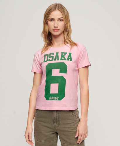 Women's Osaka 6 Kiss Print 90s T-Shirt Pink / Romance Rose Pink - Size: 14 - Superdry - Modalova