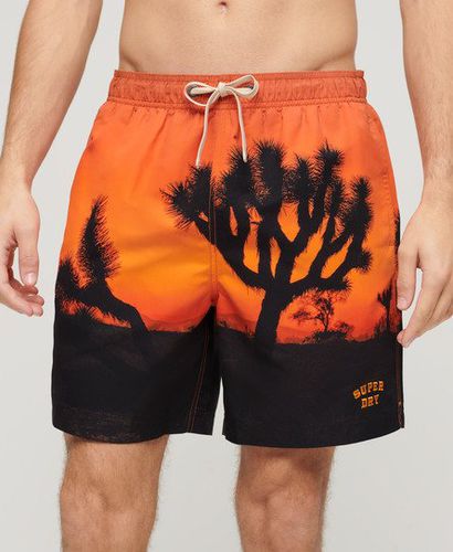 Men's Photographic 17-inch Recycled Swim Shorts Orange / Sunset Orange - Size: S - Superdry - Modalova