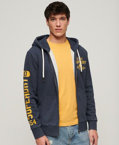 Men's Athletic College Graphic Zip Hoodie / Trench Marl - Size: M - Superdry - Modalova