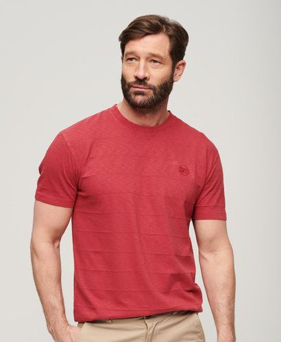 Men's Organic Cotton Vintage Texture T-Shirt Red / Chilli Pepper Red - Size: L - Superdry - Modalova