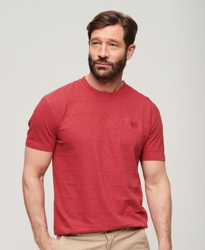 Men's Organic Cotton Vintage Texture T-Shirt Red / Chilli Pepper Red - Size: S - Superdry - Modalova
