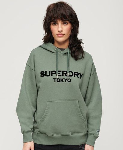 Women's Sport Luxe Loose Hoodie Green / Laurel Khaki - Size: 10 - Superdry - Modalova