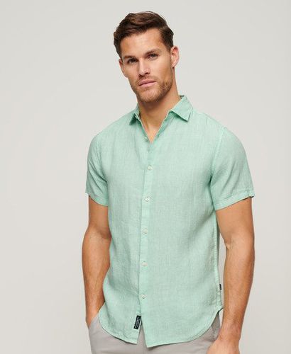 Men's Studios Casual Linen Shirt Green / Spearmint Light Green - Size: M - Superdry - Modalova