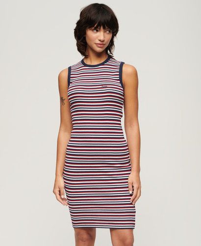 Women's Rib Bodycon Midi Dress Navy / Richest Navy Stripe - Size: 14 - Superdry - Modalova