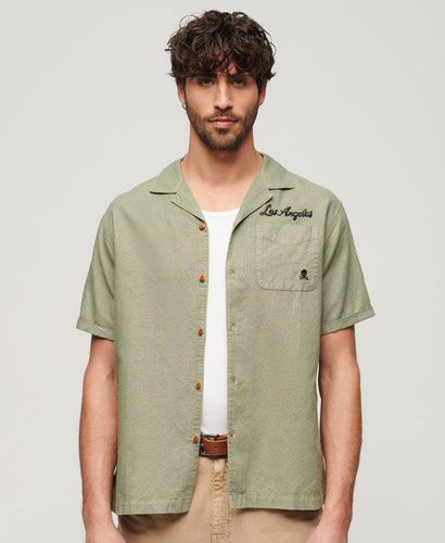 Men's Resort Short Sleeve Shirt Khaki / Light Khaki Green - Size: M - Superdry - Modalova