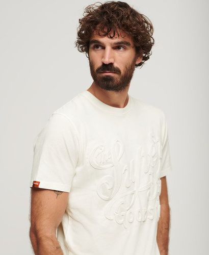 Men's Embossed Archive Graphic T-Shirt White / Winter White - Size: L - Superdry - Modalova