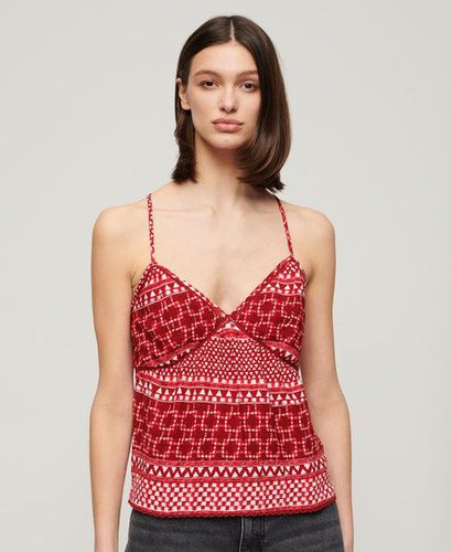 Women's Printed Woven Cami Top Red / Shibori Layer Red - Size: 10 - Superdry - Modalova