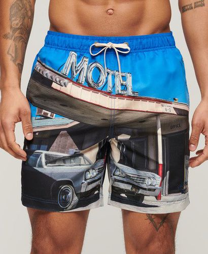 Men's Photographic 17-inch Recycled Swim Shorts Blue / Motel Blues - Size: L - Superdry - Modalova