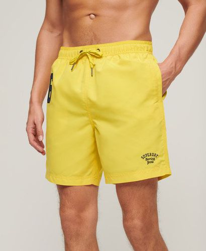 Mens Classic Recycled Polo 17-Inch Swim Shorts, Yellow, Size: L - Superdry - Modalova