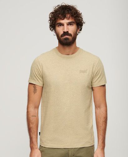 Men's Organic Cotton Essential Logo T-Shirt / Tan Brown Fleck Marl - Size: L - Superdry - Modalova