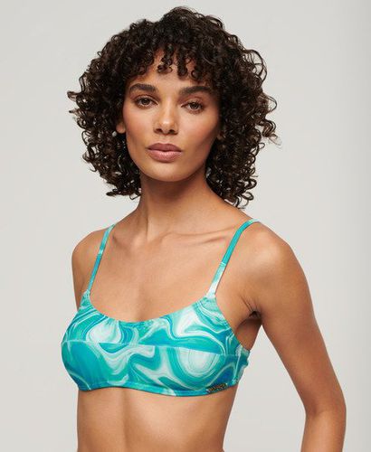 Women's Print Bralette Bikini Top / Bali Blue Marble - Size: 16 - Superdry - Modalova