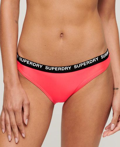 Women's Elastic Classic Bikini Bottom Pink / Hyper Fire Pink - Size: 14 - Superdry - Modalova