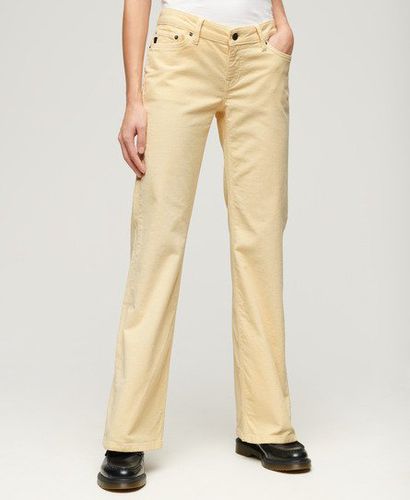 Ladies Slim Fit Low Rise Cord Flare Jeans, Cream, Size: 1 - Superdry - Modalova