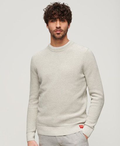 Men's Textured Crew Knitted Jumper Grey / Moon Mist Heather - Size: Xxl - Superdry - Modalova