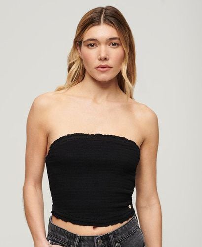 Women's Smocked Bandeau Top Black - Size: 14 - Superdry - Modalova