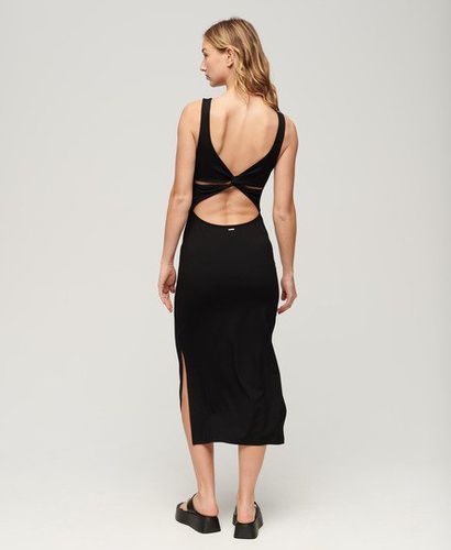Women's Jersey Twist Back Midi Dress Black - Size: 10 - Superdry - Modalova