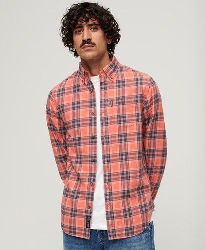 Mens Classic Check Organic Cotton Vintage Shirt, Red, Size: M - Superdry - Modalova