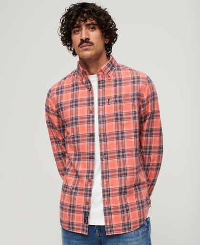 Mens Classic Check Organic Cotton Vintage Shirt, Red, Size: XL - Superdry - Modalova