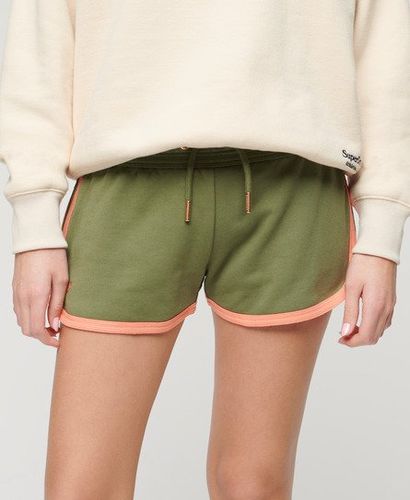 Women's Embroidered Logo Athletic Essentials Racer Shorts, Khaki, Size: 8 - Superdry - Modalova