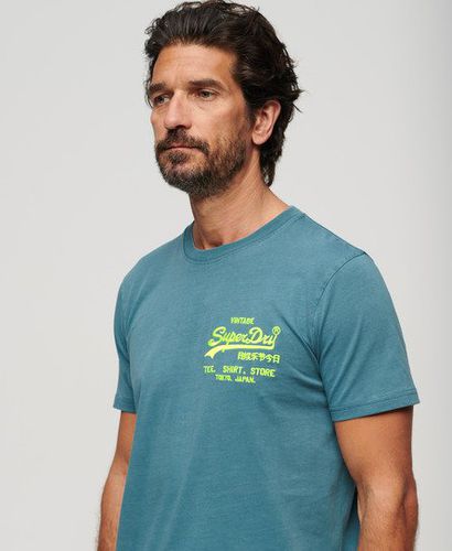 Herren Neonfarbenes T-Shirt mit Vintage-Logo - Größe: S - Superdry - Modalova