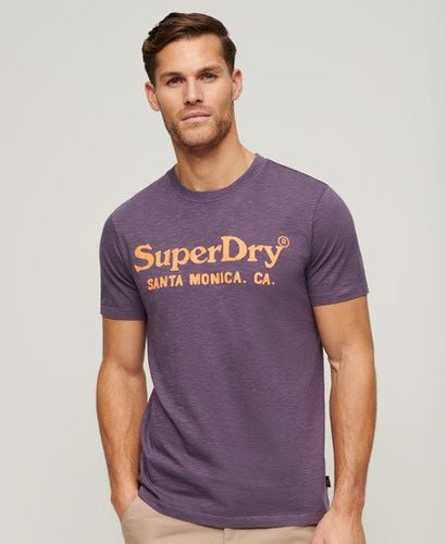 Men's Venue Classic Logo T-Shirt Purple / Soot Purple Slub - Size: L - Superdry - Modalova