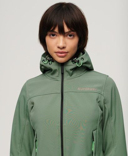 Ladies Slim Fit Hooded Soft Shell Trekker Jacket, Green, Size: 10 - Superdry - Modalova