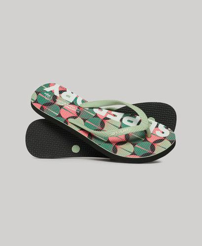 Women's Logo Vegan Flip Flops Orange / Orange Geo Aop - Size: 3-4 - Superdry - Modalova