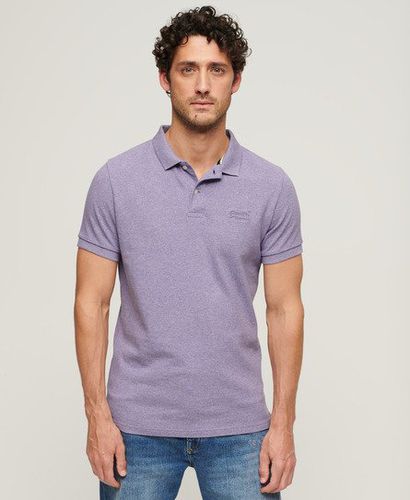 Men's Classic Pique Polo Shirt Purple / Iris Purple Marl - Size: XL - Superdry - Modalova